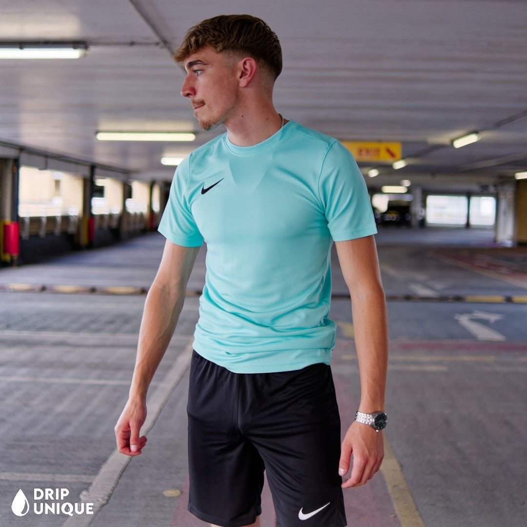 Nike Dri-Fit T-Shirt Turquoise Blue & Black Dri-Fit Shorts Set