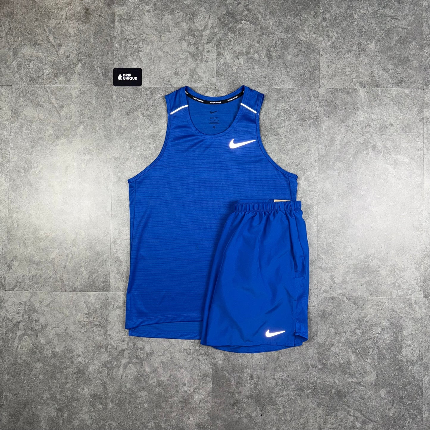 Nike Miler Vest Royal Blue & Royal Blue Challenger Shorts Set