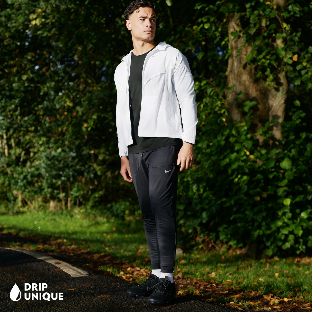 Nike UV Windrunner Jacket Ice White & Black Nike Phenom Pants Set