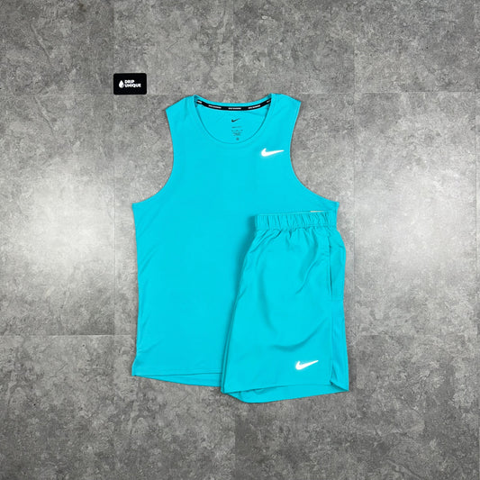 Nike Miler Vest Dusty Cactus & Dusty Cactus Challenger Shorts Set