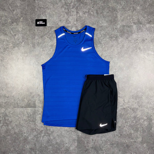 Nike Miler Vest Royal Blue & Black Flex Stride Shorts Set