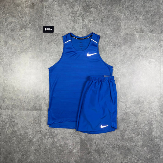 Nike Miler Vest Royal Blue & Royal Blue Challenger Shorts Set