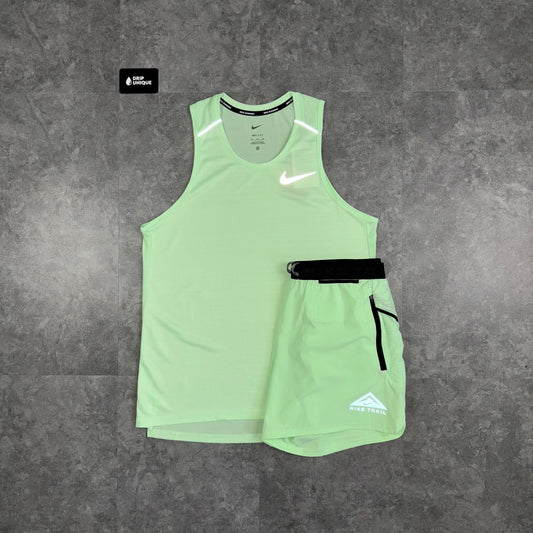 Nike Miler Vest Vapour Green & Vapour Green Trail Stride Shorts Set