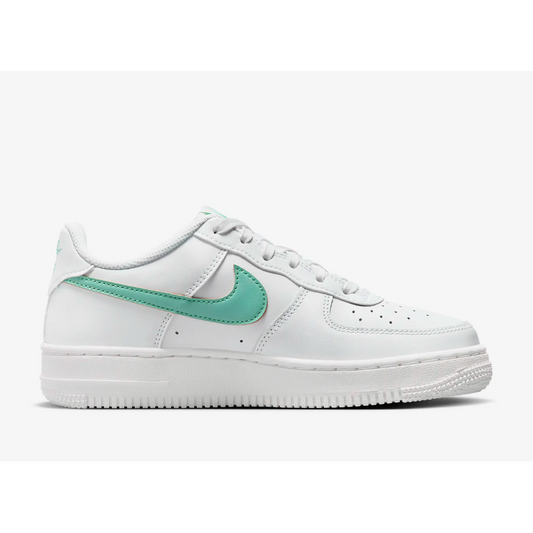 Nike Air Force 1 Big Kids' Shoes Summit White/Emerald Rise (GS)